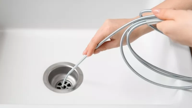 Clogged drain before cleaning in Huntington Beach